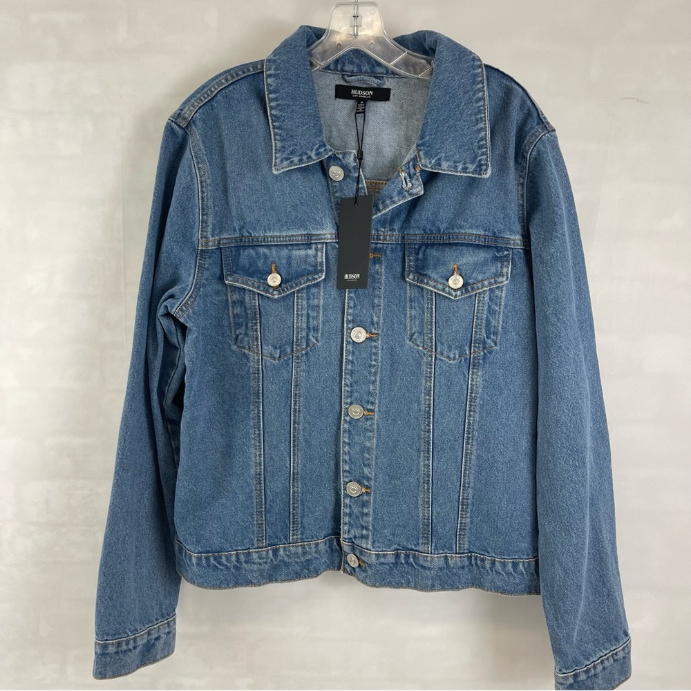 NEW Hudson‎ Los Angeles Women’s Plus 1X Classic Denim Jean Jacket Blue